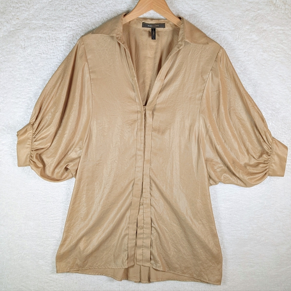 220-BCBGMaxAzria Women's‎ Gold Blouse